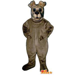 Grå-beige hundemaskot - Spotsound maskot kostume