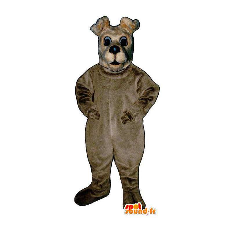 Grå-beige hundemaskot - Spotsound maskot kostume
