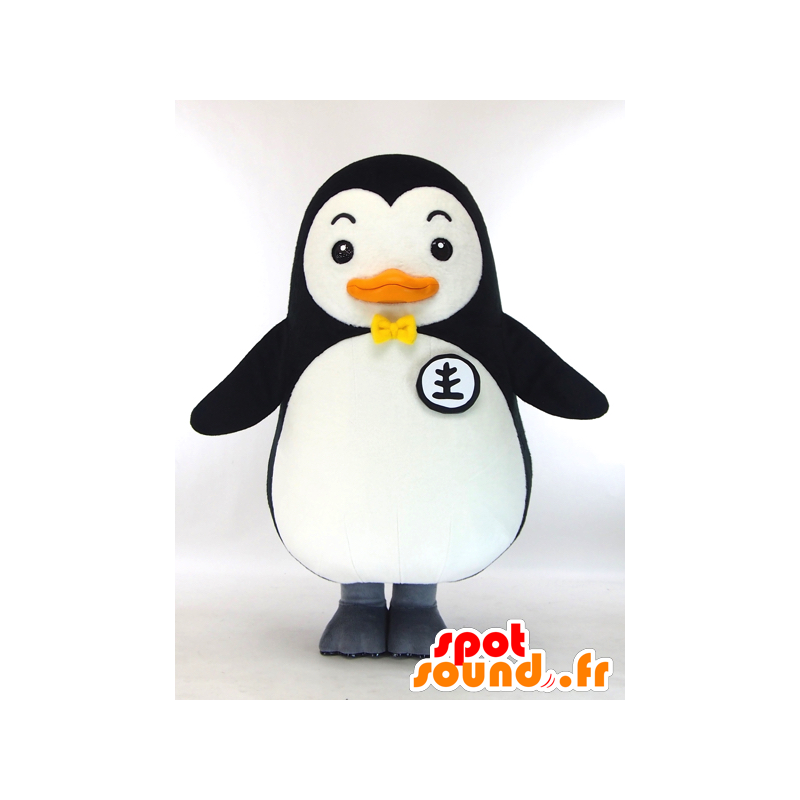 Penguin chan maskot, sort og hvid pingvin - Spotsound maskot