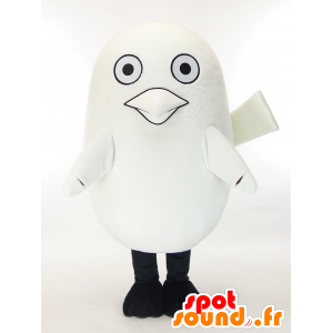 Mascot Karashikun, witte vogel met een rits - MASFR27326 - Yuru-Chara Japanse Mascottes