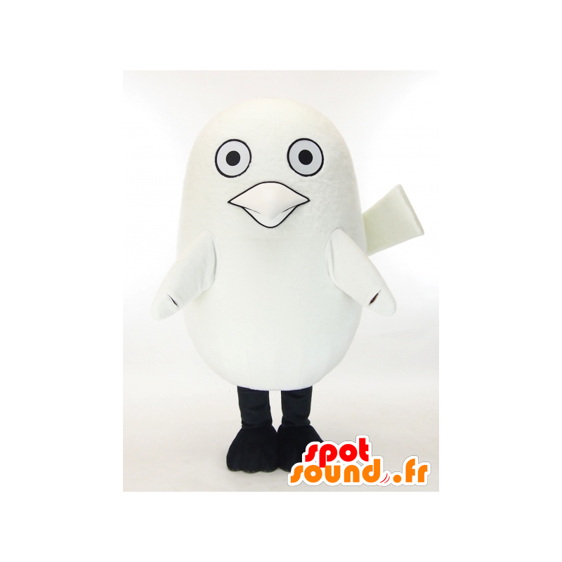 Fantasia de mascote Karashikun, ave branca com fecho éclair - Mascotes Yuru-Chara Japoneses - MASFR27326 - SpotSound.fr
