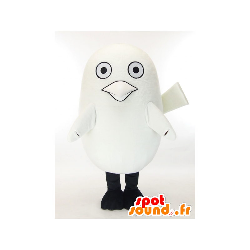 Mascot Karashikun, valkoinen lintu vetoketjulla - MASFR27326 - Mascottes Yuru-Chara Japonaises