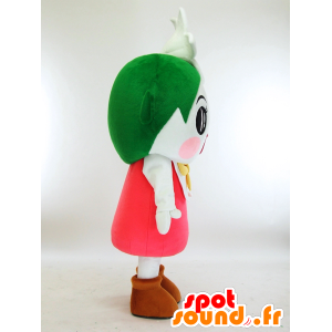 Mascot ririri, meisje, witte lelie, groen en roze - MASFR27327 - Yuru-Chara Japanse Mascottes