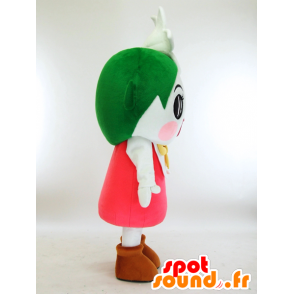 Mascota Ririri, chica, lirio blanco, verde y rosa - MASFR27327 - Yuru-Chara mascotas japonesas