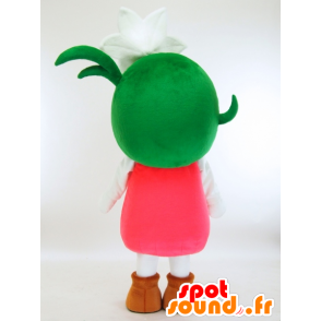 Mascot ririri, meisje, witte lelie, groen en roze - MASFR27327 - Yuru-Chara Japanse Mascottes