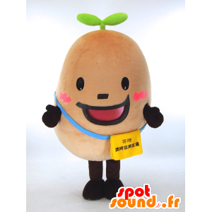 Mascotte de pomme de terre ronde géante et souriante - MASFR27328 - Mascottes Yuru-Chara Japonaises