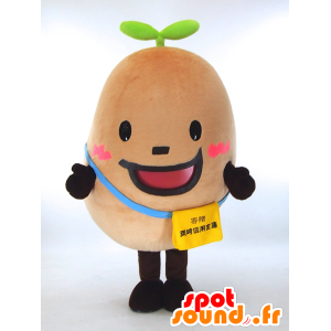 Apple ha mascotte terra attorno gigante e sorridente - MASFR27328 - Yuru-Chara mascotte giapponese