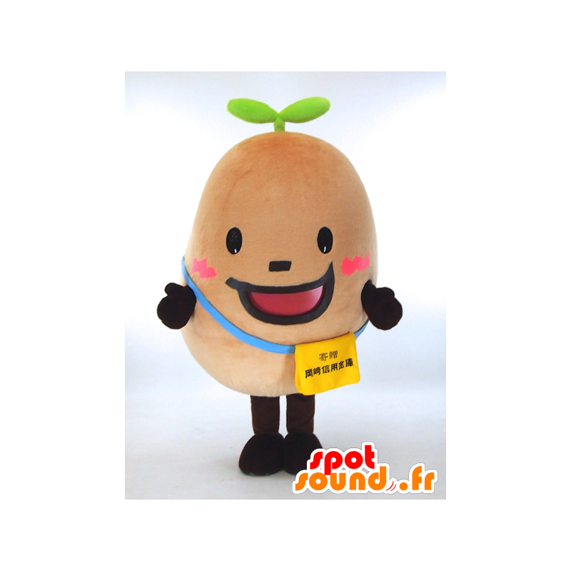 Eple maskot gigantisk rund jorden og smilende - MASFR27328 - Yuru-Chara japanske Mascots