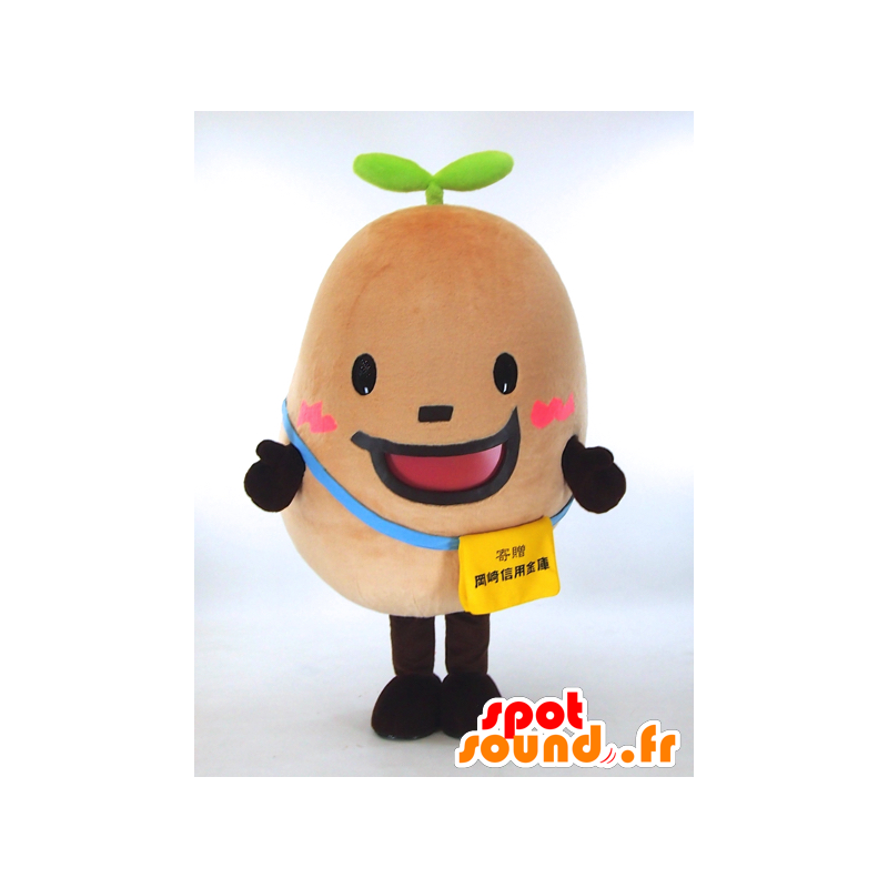 Apple ha mascotte terra attorno gigante e sorridente - MASFR27328 - Yuru-Chara mascotte giapponese