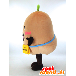 Apple ha mascotte terra attorno gigante e sorridente - MASFR27328 - Yuru-Chara mascotte giapponese