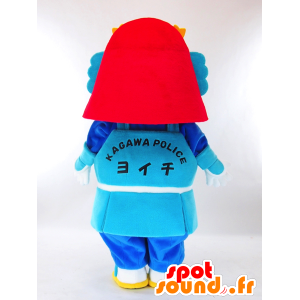 Kagawa politimaskot, snemand i blå uniform - Spotsound maskot
