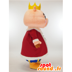 Mascot Butamon kuningas, vaaleanpunainen sika pukeutunut kuningas - MASFR27330 - Mascottes Yuru-Chara Japonaises