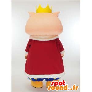 Butamon King mascot, pink pig dressed as a king - MASFR27330 - Yuru-Chara Japanese mascots