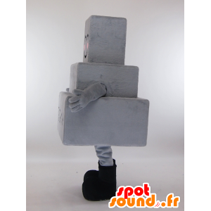 Tombstone-kun mascotte, grigio pietra tombale e sorridente - MASFR27331 - Yuru-Chara mascotte giapponese