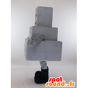 Mascota de Tombstone-kun, piedra sepulcral gris y sonriendo - MASFR27331 - Yuru-Chara mascotas japonesas