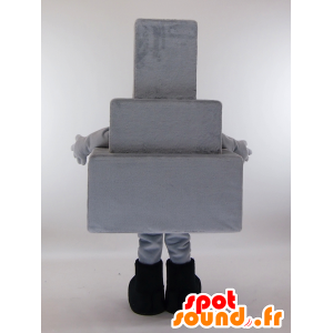 Tombstone-kun mascot, gray tombstone and smiling - MASFR27331 - Yuru-Chara Japanese mascots