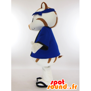 Mascota Ibukkyi, jabalí blanco y marrón con un kimono azul - MASFR27332 - Yuru-Chara mascotas japonesas