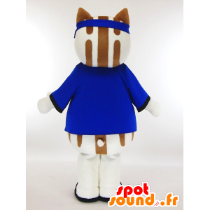 Mascota Ibukkyi, jabalí blanco y marrón con un kimono azul - MASFR27332 - Yuru-Chara mascotas japonesas