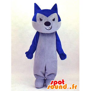 Mascot Hund grauen Wolf und Blau wild schau - MASFR27336 - Yuru-Chara japanischen Maskottchen