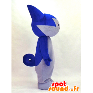 Mascot hund ulv grå og blå med voldsom - MASFR27336 - Yuru-Chara japanske Mascots