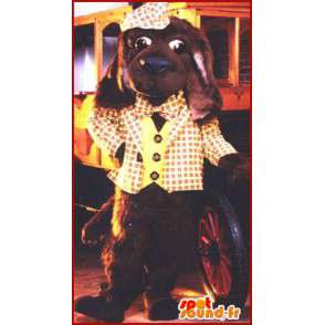 Bruine hond kostuum geel Schotse outfit - MASFR007054 - Dog Mascottes