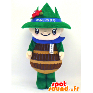 Tsurugi-kun mascotte, mela pino con una montagna verde - MASFR27340 - Yuru-Chara mascotte giapponese