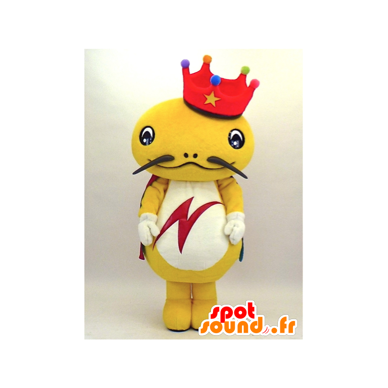 Mascotte de King salamander-kun, salamandre jaune habillée en roi - MASFR27341 - Mascottes Yuru-Chara Japonaises