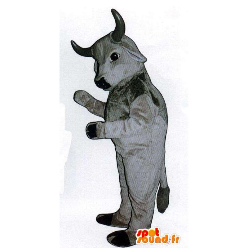 Cow mascot, gray bull - MASFR007055 - Mascot cow