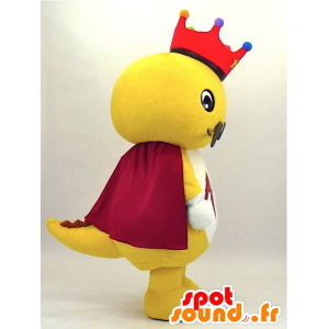 King salamander-kun maskot, gul salamander klædt som en konge -