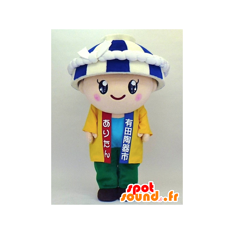 Mascot AriTaN Junge mit einer Schale auf dem Kopf - MASFR27343 - Yuru-Chara japanischen Maskottchen