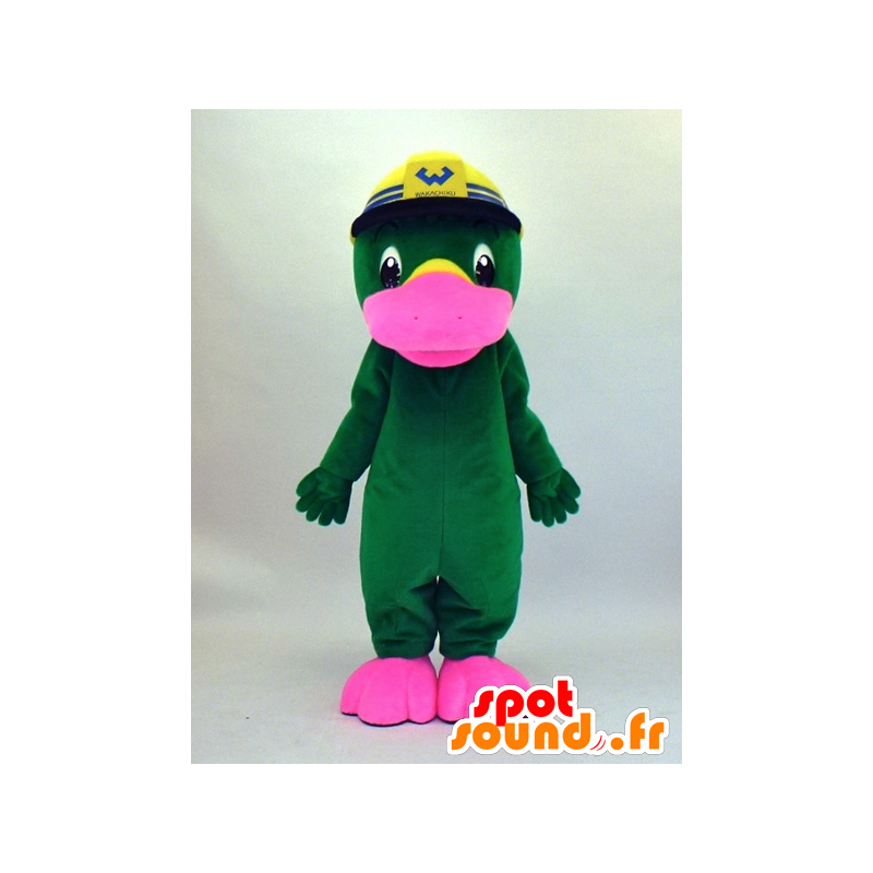 Mascot Wakkun, vogelbekdier groen en roze met een koptelefoon - MASFR27345 - Yuru-Chara Japanse Mascottes