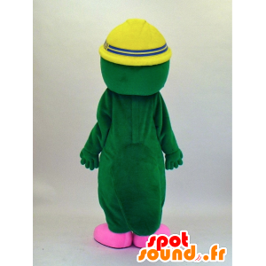 Mascot Wakkun, vesinokkaeläin vihreä ja vaaleanpunainen kuulokkeilla - MASFR27345 - Mascottes Yuru-Chara Japonaises