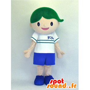 Mascotte de Kid Deryi, garçon sportif avec les cheveux verts - MASFR27346 - Mascottes Yuru-Chara Japonaises