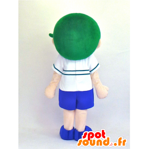 Mascot Kid Deryi, athletic boy with green hair - MASFR27346 - Yuru-Chara Japanese mascots