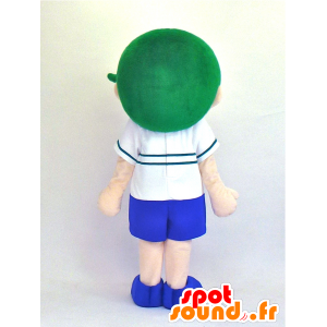 Mascot Kid Deryi, urheilullinen poika vihreä tukka - MASFR27346 - Mascottes Yuru-Chara Japonaises