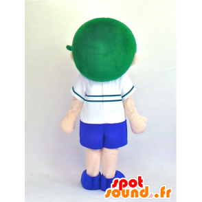 Mascot Kid Deryi, sporty dreng med grønt hår - Spotsound maskot