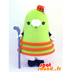 Mascotte de Toyama, de bonhomme vert représentant une prairie - MASFR27349 - Mascottes Yuru-Chara Japonaises