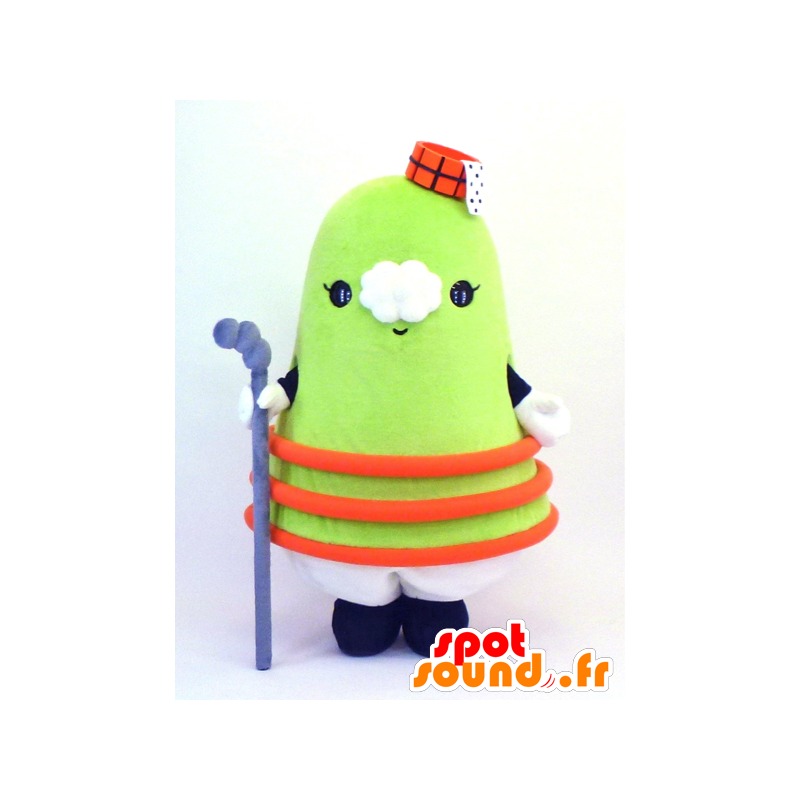 Mascotte de Toyama, de bonhomme vert représentant une prairie - MASFR27349 - Mascottes Yuru-Chara Japonaises