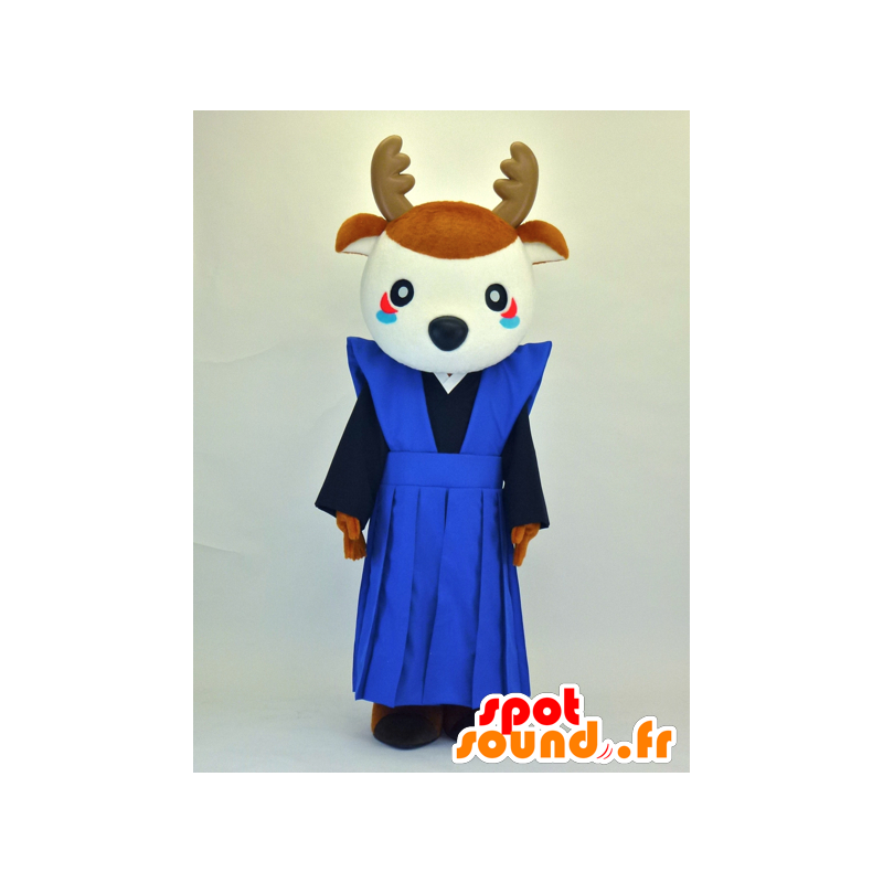 Mascot Wapiti Shikamaru, hvite og brune hjort - MASFR27355 - Yuru-Chara japanske Mascots