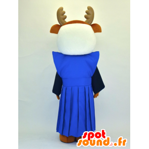 Mascot Wapiti Shikamaru, weiß und braun Rehe - MASFR27355 - Yuru-Chara japanischen Maskottchen