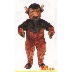 Mascot brown and black buffalo - MASFR007060 - Bull mascot