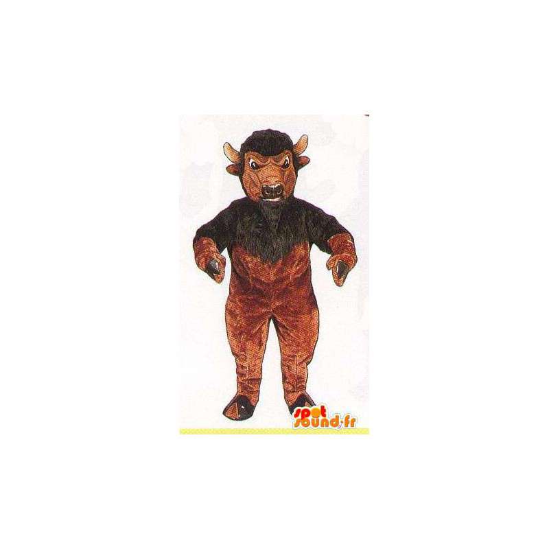 Brun og svart bøffel maskot - Tilpasses Costume - Bull maskot - MASFR007060 - SpotSound.fr