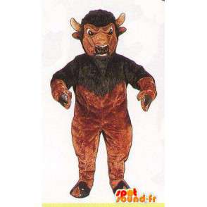 Brun og svart bøffel maskot - Tilpasses Costume - Bull maskot - MASFR007060 - SpotSound.fr