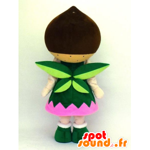 Mascota Kurimin, muñeco de nieve, verde duende y rosa, alegre - MASFR27359 - Yuru-Chara mascotas japonesas