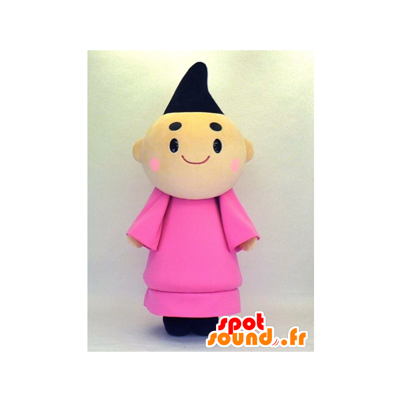 Mascotte de Asaryo, homme japonais, moine habillé en rose - MASFR27360 - Mascottes Yuru-Chara Japonaises