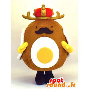 Mascot Longan king, king held in man with wooden - MASFR27361 - Yuru-Chara Japanese mascots