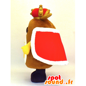 Mascot Longan king, king held in man with wooden - MASFR27361 - Yuru-Chara Japanese mascots