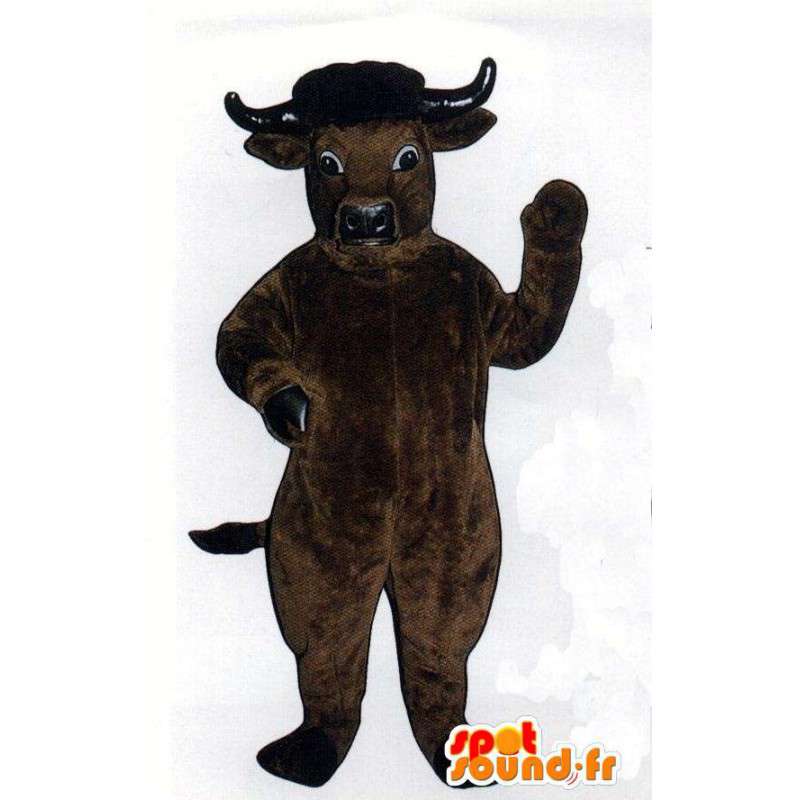 Mascote vaca castanho. traje da vaca realista - MASFR007061 - Mascotes vaca