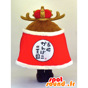 Mascot Longan König, König in Mann mit Holz gehalten - MASFR27361 - Yuru-Chara japanischen Maskottchen