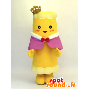 Mascota Chikuwa, rollo japonés con corona amarilla - MASFR27362 - Yuru-Chara mascotas japonesas
